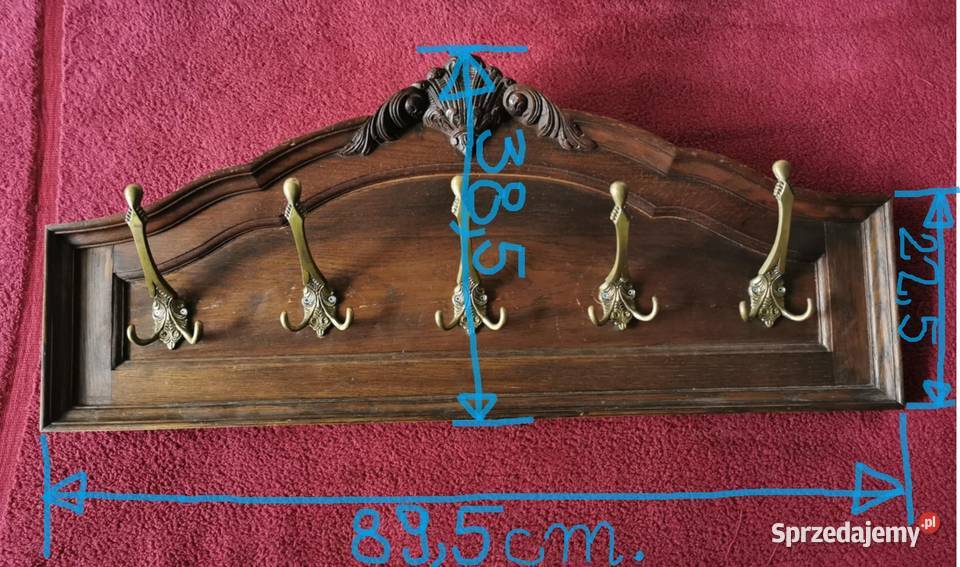 Wieszak drewniany stylowy ścienny Retro Vintage Łask