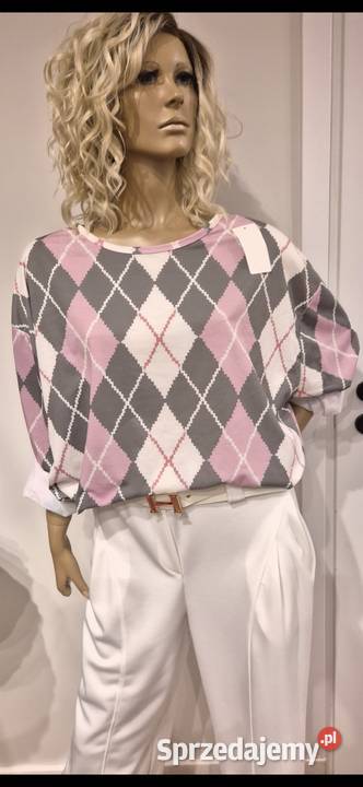 Made In Italy Bluzka Romby 95viskoza 5elastan Poznań