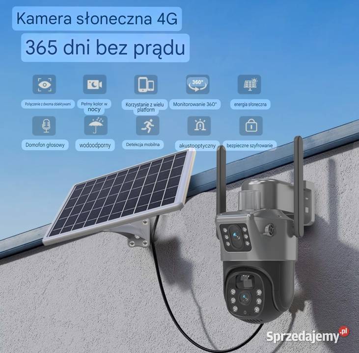 Kamera Solarna Obrotowa na kartę SIM 8MP IP66 śląskie Będzin
