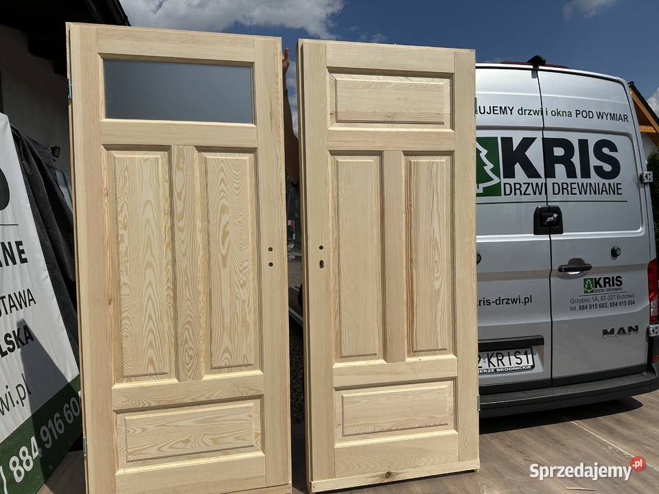 Drzwi lite drewniane sosnowe RĘKI DOSTAWA KRAJ 88cm kujawsko-pomorskie Brodnica sprzedam
