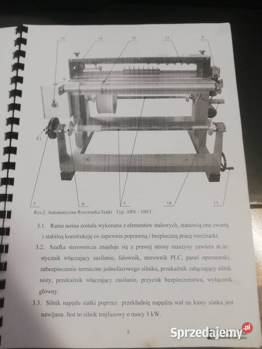 Automatyczna rozcinarka siatki TYP ARS 1001