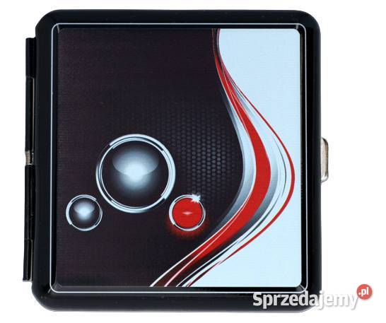 Czarna Metalowa Papierośnica z Nadrukiem Karbonu Pozostałe