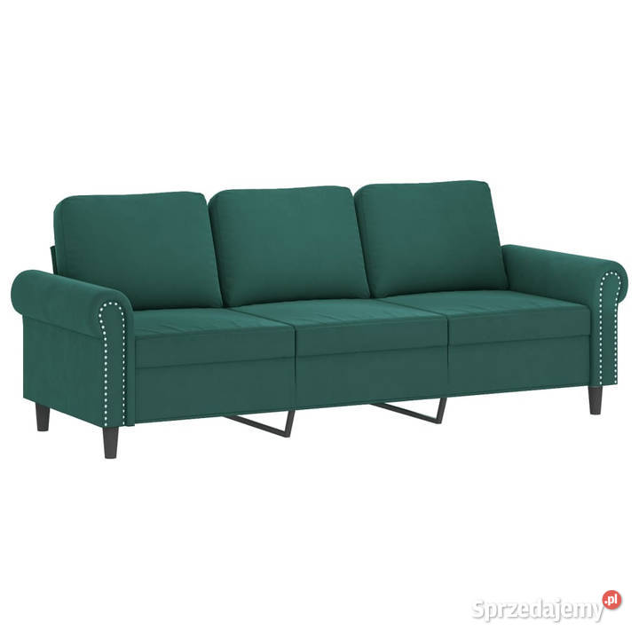 3osobowa sofa z poduszkami ciemnozielona 180 Warszawa sprzedam