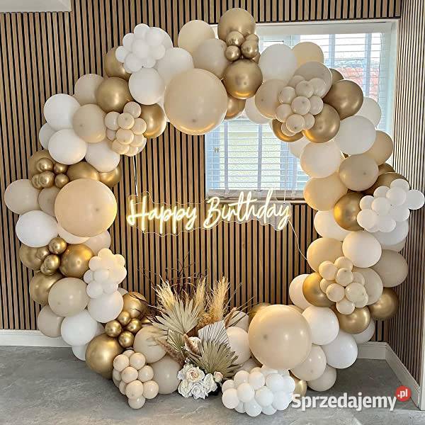 Złote koło na balony tło do zdjęć stelaż łódzkie