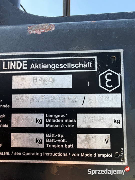 wózek widłowy LINDE H45D diesel PERKINS udźwig