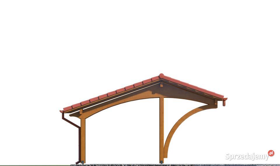Drewniana dwustanowiskowa wiata garażowa