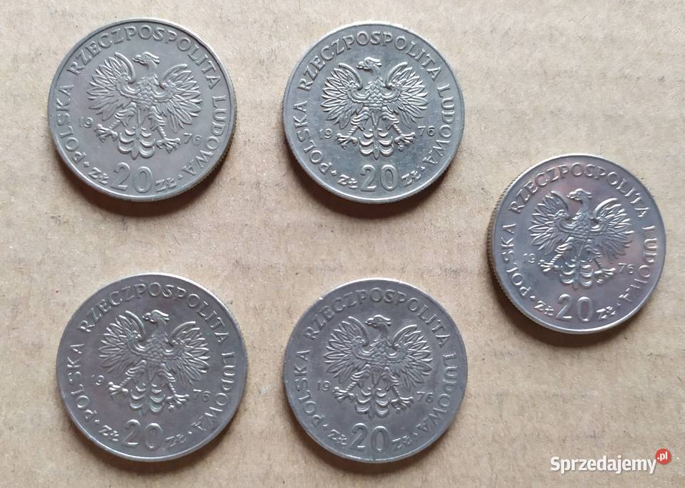 20 x 5 sztuk miedzionikiel PRL 76 Marceli Łódź