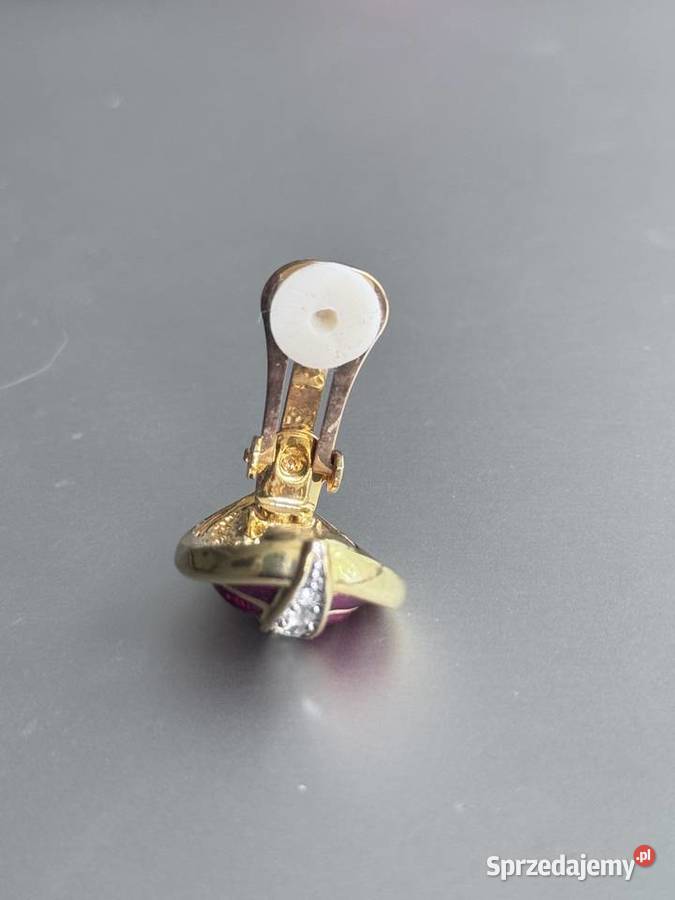 Okazja rzadkie klipsy CABOUCHON pozłacane mazowieckie Warszawa sprzedam