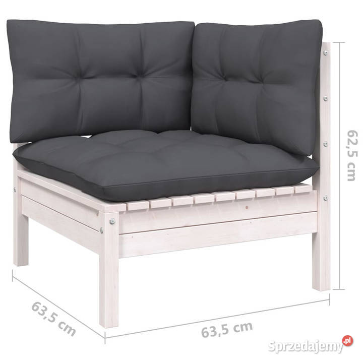 2osobowa sofa ogrodowa z poduszkami białe drewno Warszawa