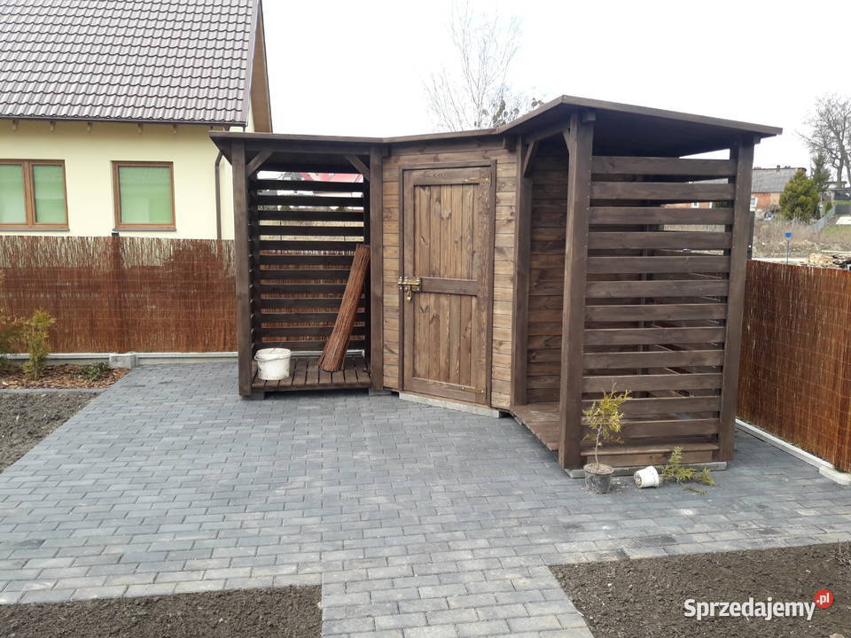 Domek narzędziowy narożny 22 m z drewutniami Kalety sprzedam