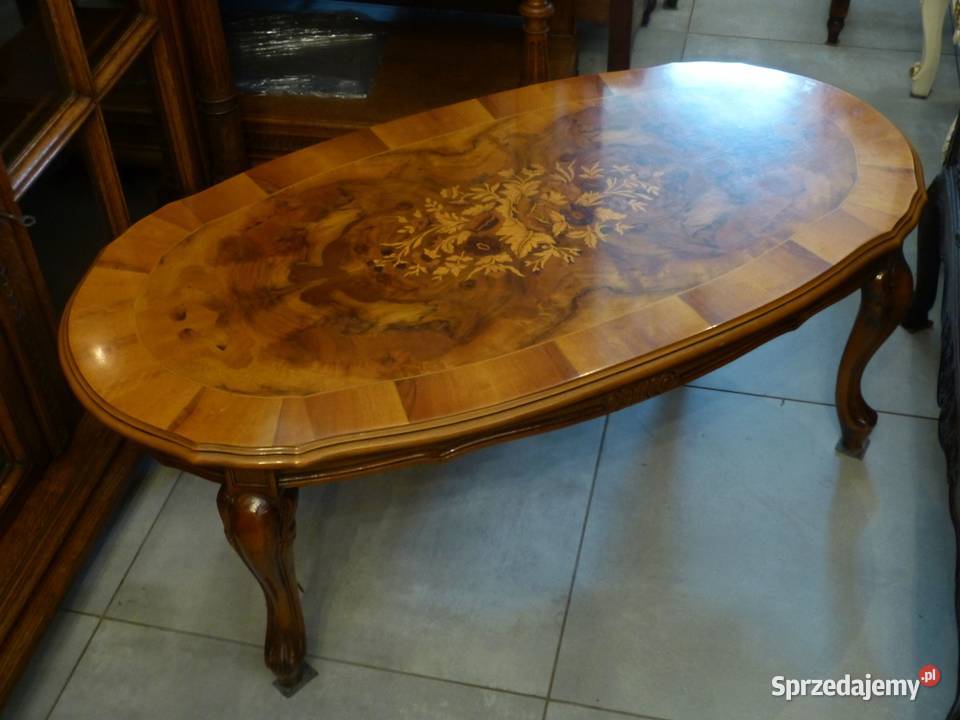Wspaniały intarsjowany stolik ludwikowskisklep Dąbrowa Górnicza