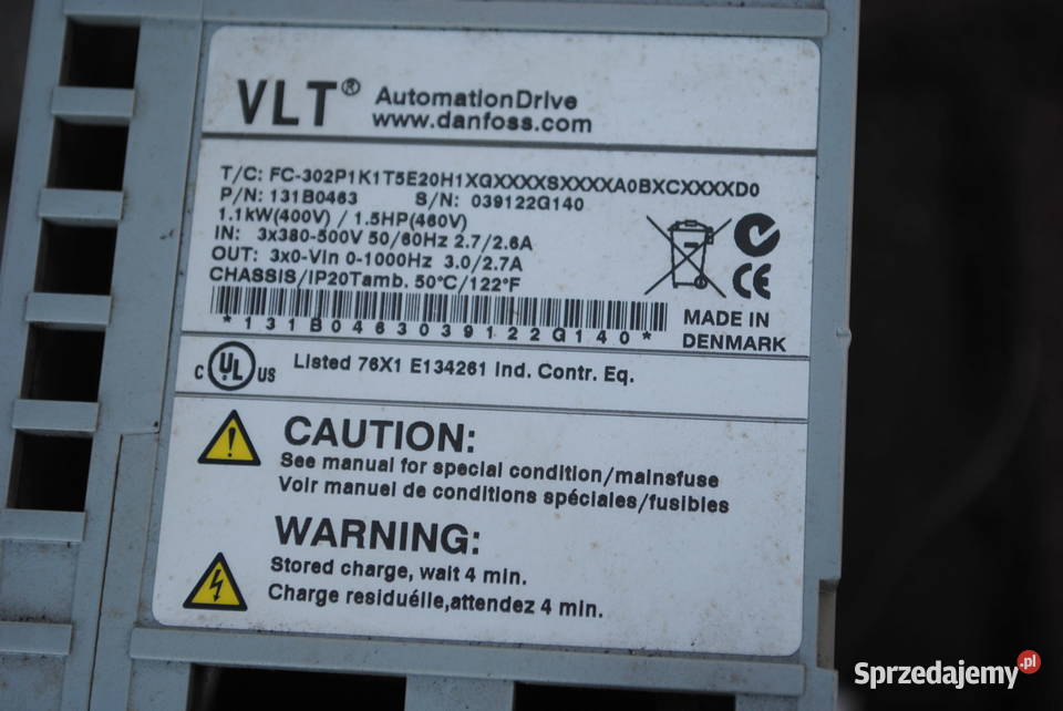 Falownik 11kw Danfoss VLT typ FC302P1K1T5E20H1 Kargowa
