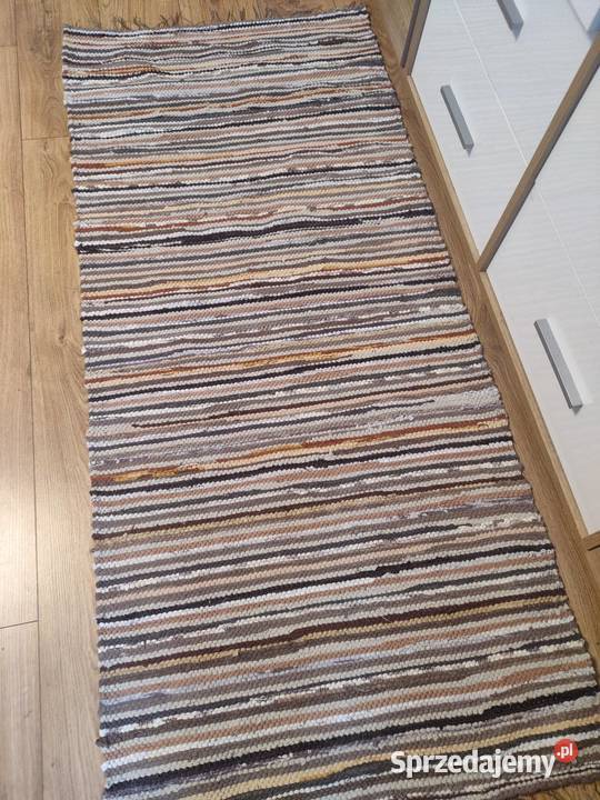 Nowy bawelniany brązowy chodnik rękodzieło Suwałki