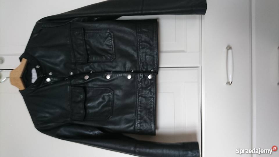 Kurtka skórzana Mango Bez wzoru