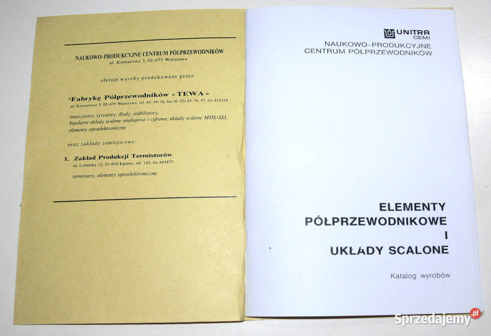 Katalog UNITRA CEMI UKŁAD SCALONY DIODA Białogard