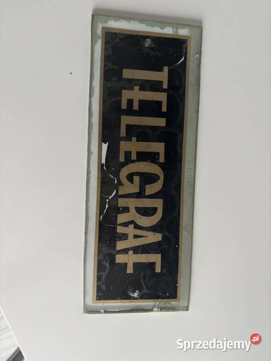 Telegraf tabliczka szklana 1939 Wałbrzych