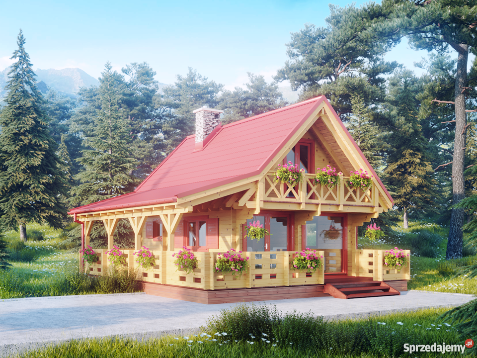 DREWNIANY DOMEK LETNISKOWY ALICJA II 62 35 M2 Mrągowo sprzedam