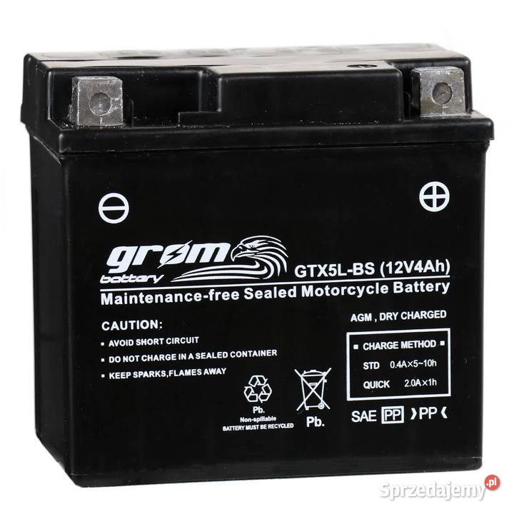 Akumulator motocyklowy GROM GTX5LBS YTX5LBS 12V Zgierz