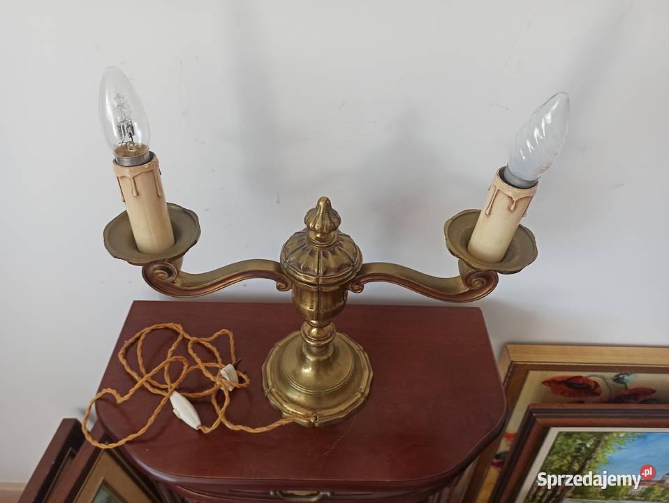 Stara Lampa KInkiet Ludwikowski mosiądz Francja Budzyń