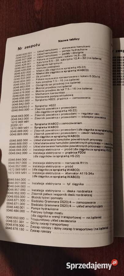 Katalog części Ursus C3603P Perkins Stalowa Wola