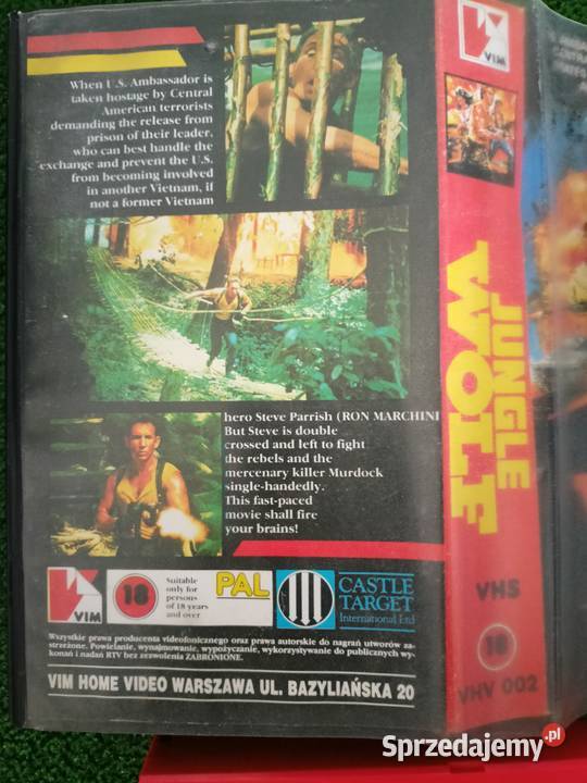 Kaseta VHS film Jungle Wolf Rzeszów