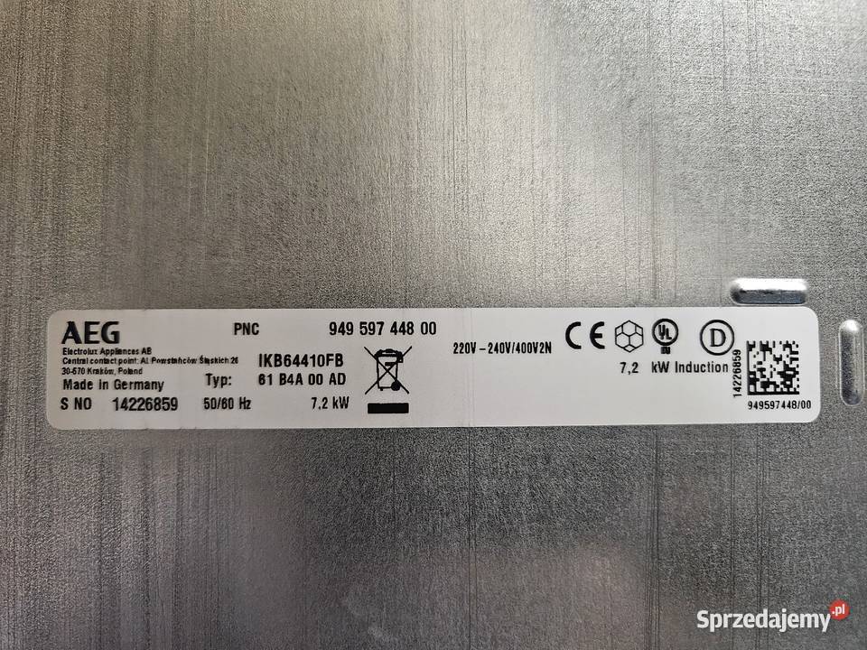 Płyta indukcyjna indukcja AEG IKB64410FB