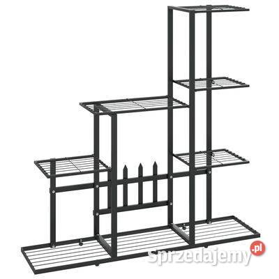 vidaXL Stojak na kwiaty 945 x 25 x 88 czarny Warszawa