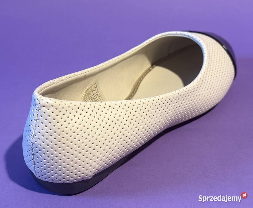 Beżowe baleriny połysk rozmiar 40 BAL9 Balerinki Żyrardów