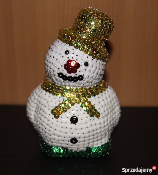 Bałwanki z cekinów ozdoby Boże Narodzenie Chełmno