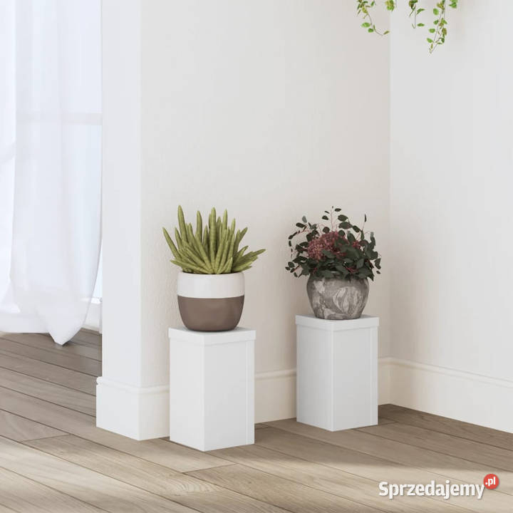 Podstawki pod doniczki 2 białe 10x10x18 WM852879