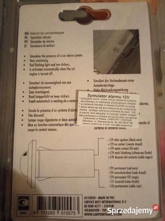Żarówka LED czerwona symulator alarmu 12V kujawsko-pomorskie sprzedam
