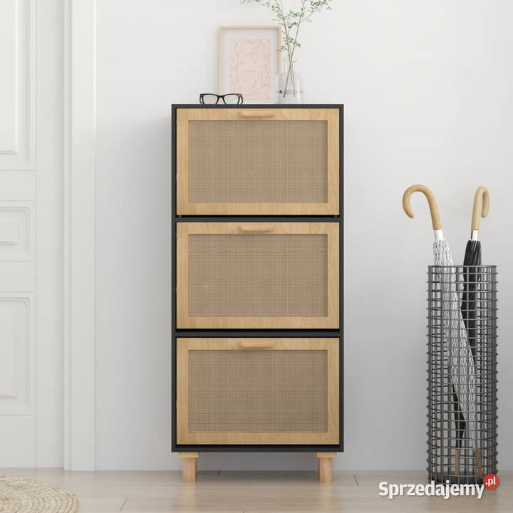 Szafka na buty czarna 52x25x115 materiał Warszawa