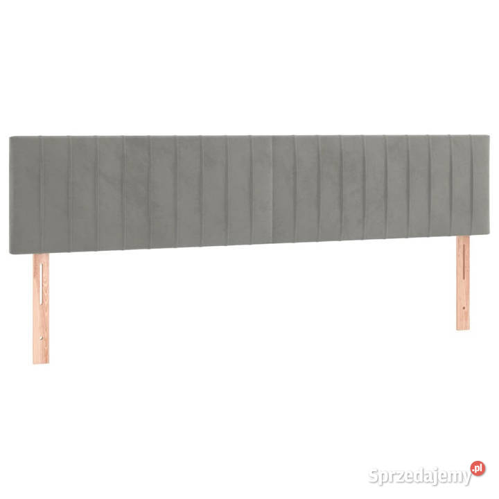 Rama łóżka z wezgłowiem jasnoszara aksamit 128cm Warszawa