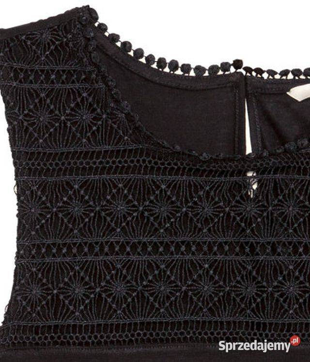 Czarna koszulka top koronka xs 34 hm Toruń
