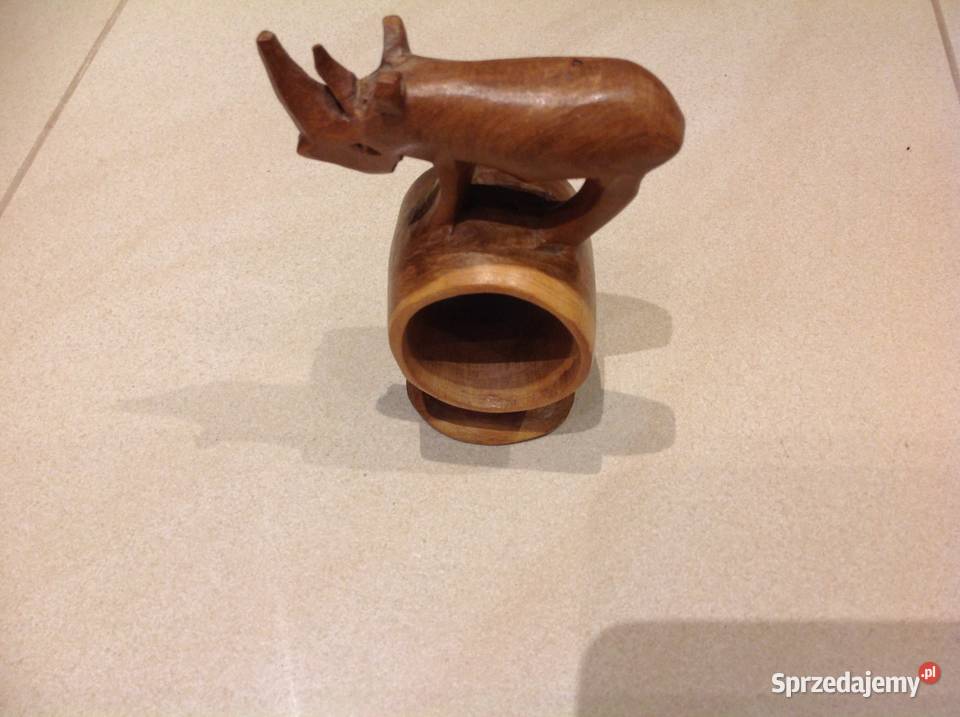 Rzeźba Drewniana Obrączka Serwetnik Nosorożec Nowa Sól