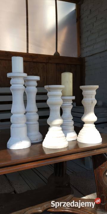 Świeczniki drewniane toczone rękodzieło toczenie