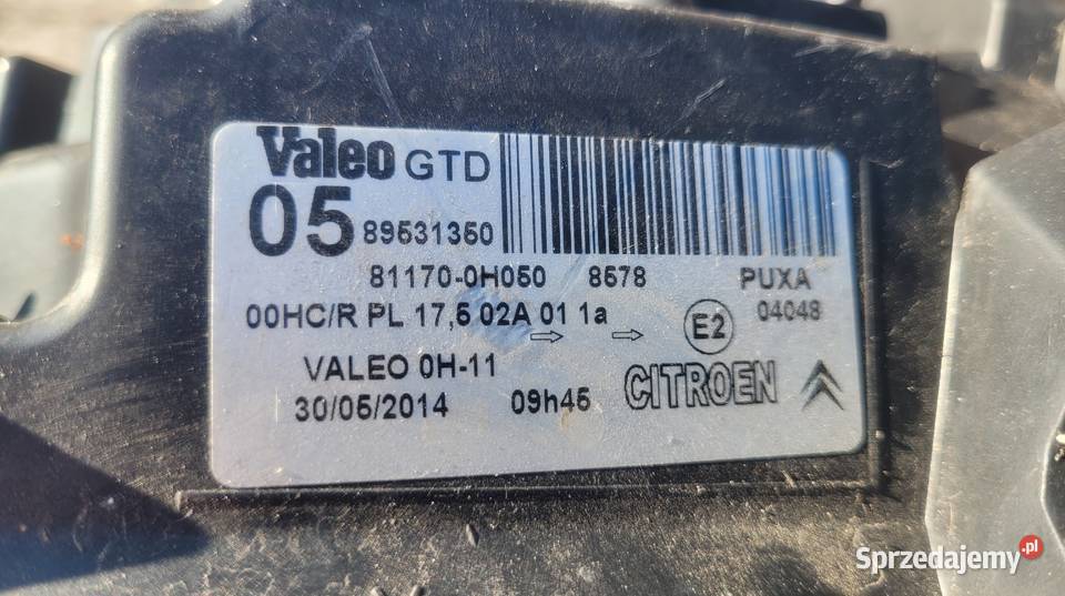 Citroen C1 LAMPA LEWY PRZÓD REFLEKTOR LEWY śląskie Ruda Śląska sprzedam