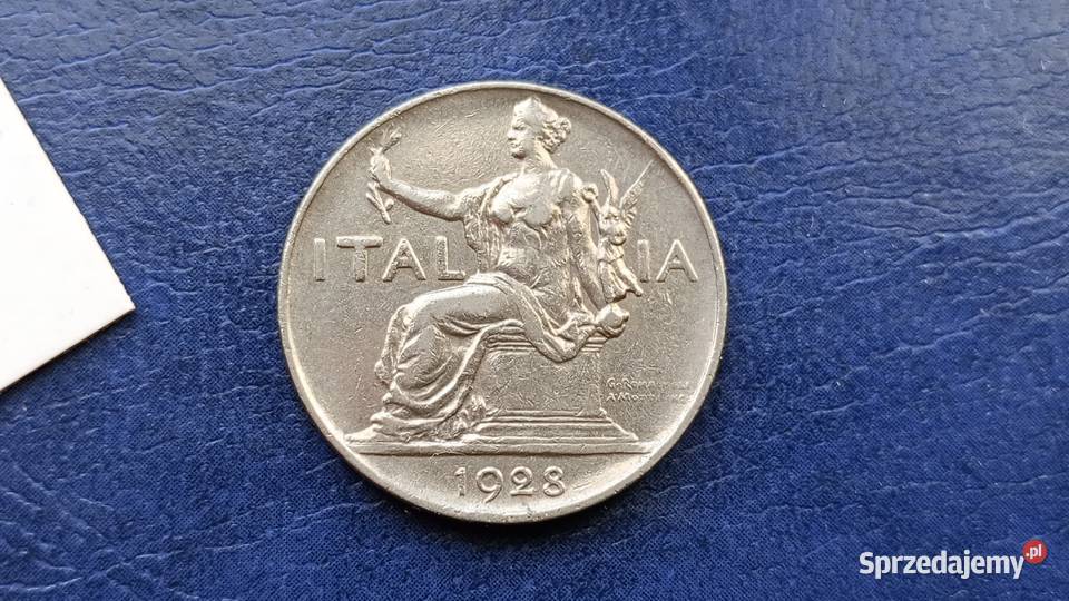 Stare monety 1 lir 1928 Włochy Numizmatyka Lesko
