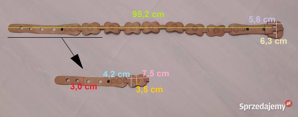 Pasek damski OZDOBNY beżowy Hajnówka