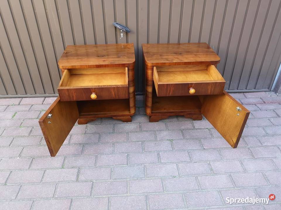 Stoliki Szafki Nocne Art Deco Orzech Stare Antyk Swarzędz
