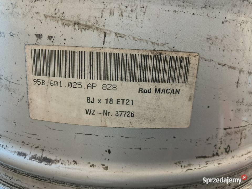 Oryginalne Felgi Porsche Macan 18 8J i 9J Porsche OE opolskie Karłowice