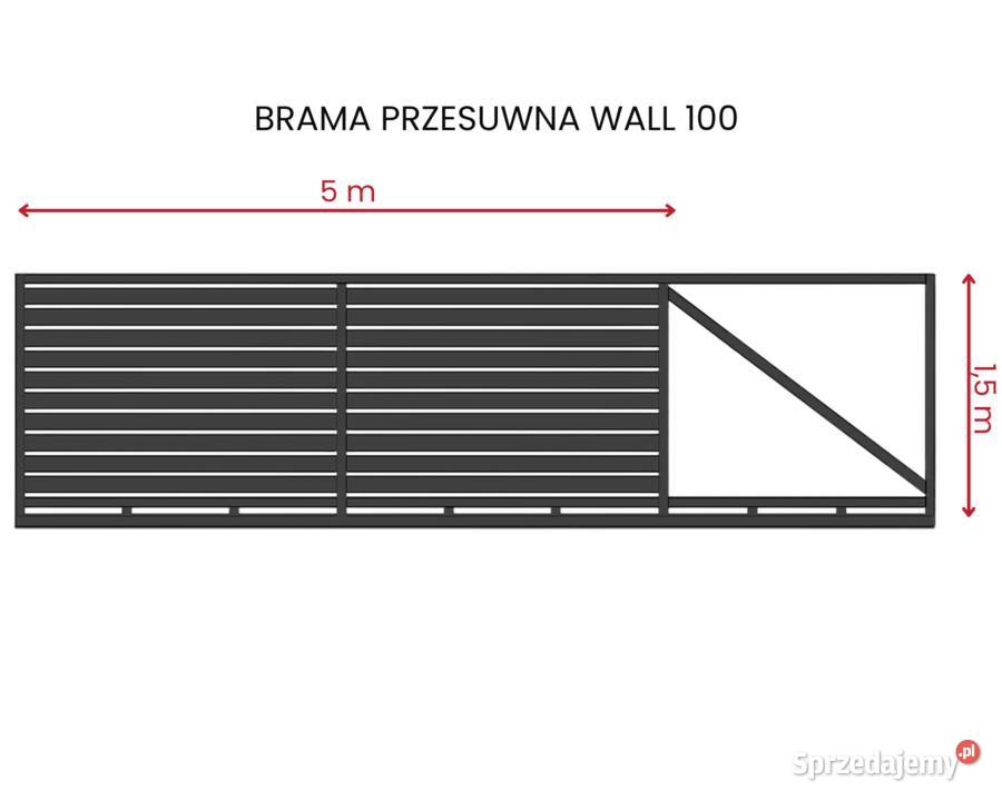 Brama Przesuwna Wall 100 50m15m Antracyt lubelskie Zamość