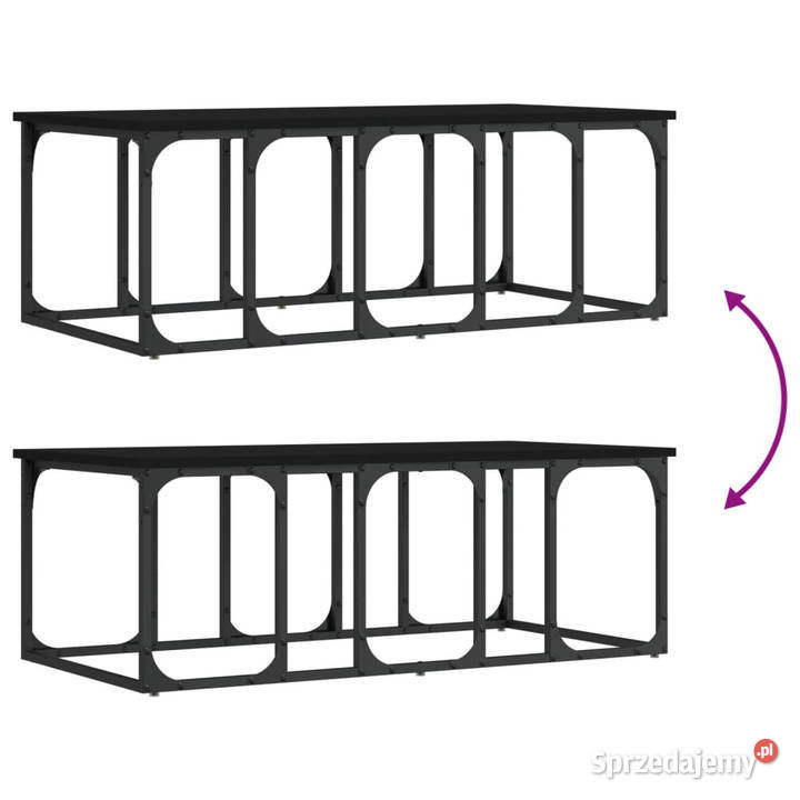 Stolik kawowy czarny 100x50x355 materiał Stoły