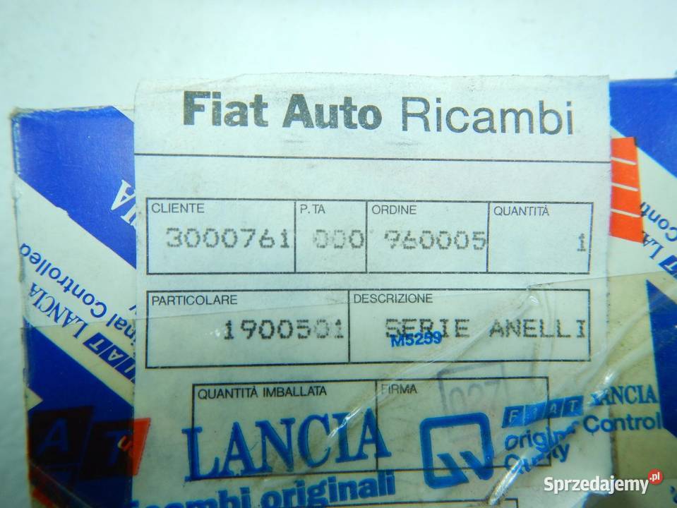 PIERŚCIENIE TŁOKOWE FIAT UNO 8995 11 14 15 ASO sprzedam