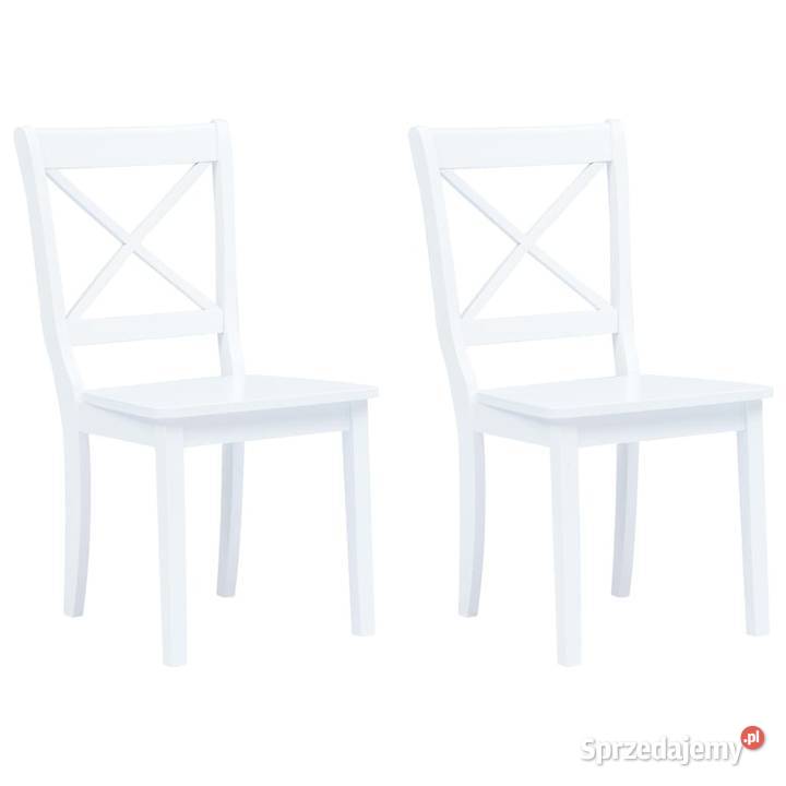 vidaXL Krzesła jadalniane, 2 szt., białe, lite (247356)