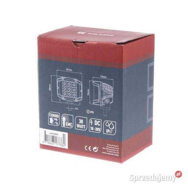 Lampa robocza LED kwadratowa 30W 2850 lm 1030V małopolskie Kamionna