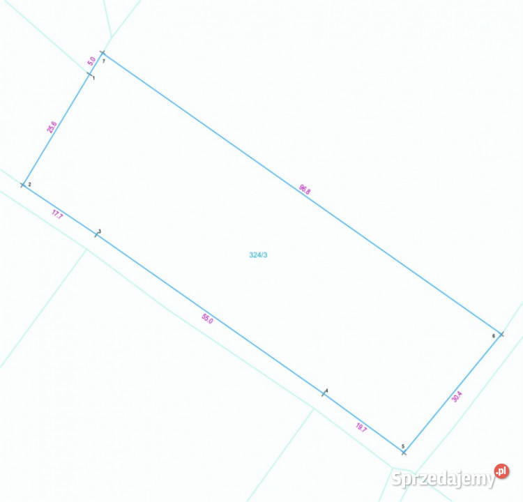 Działka z wz 30x95m Brzeziny