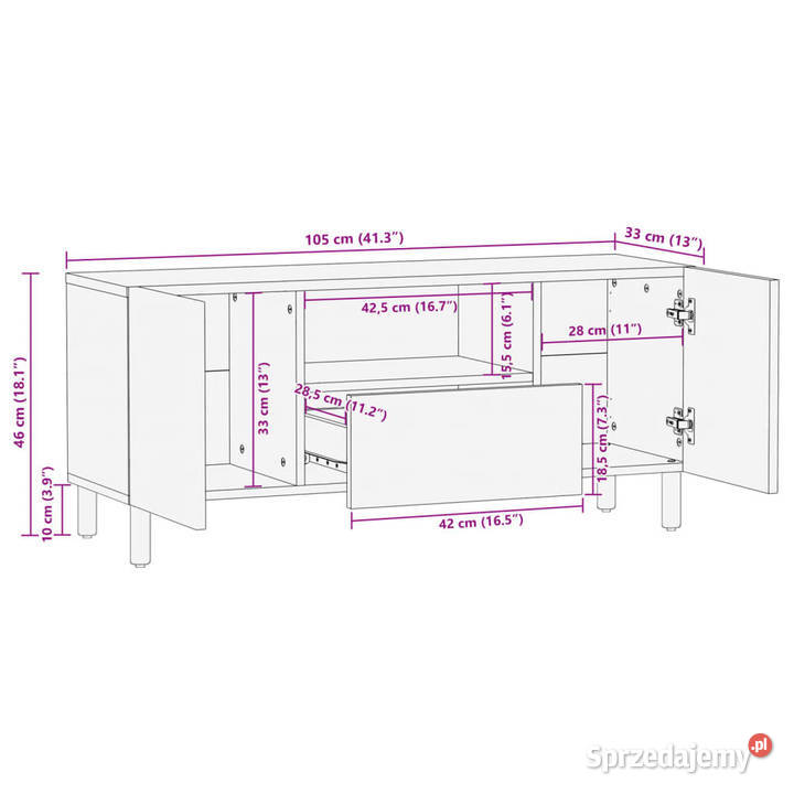 Szafka pod telewizor czarna 105x33x46 WM4017662 Warszawa