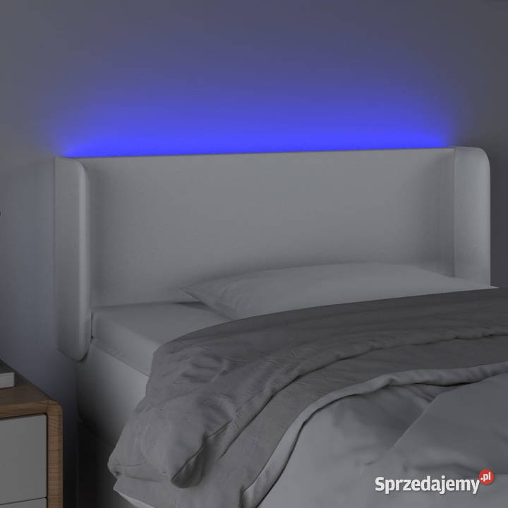 Zagłówek do łóżka z LED biały 93x16x7888 Warszawa