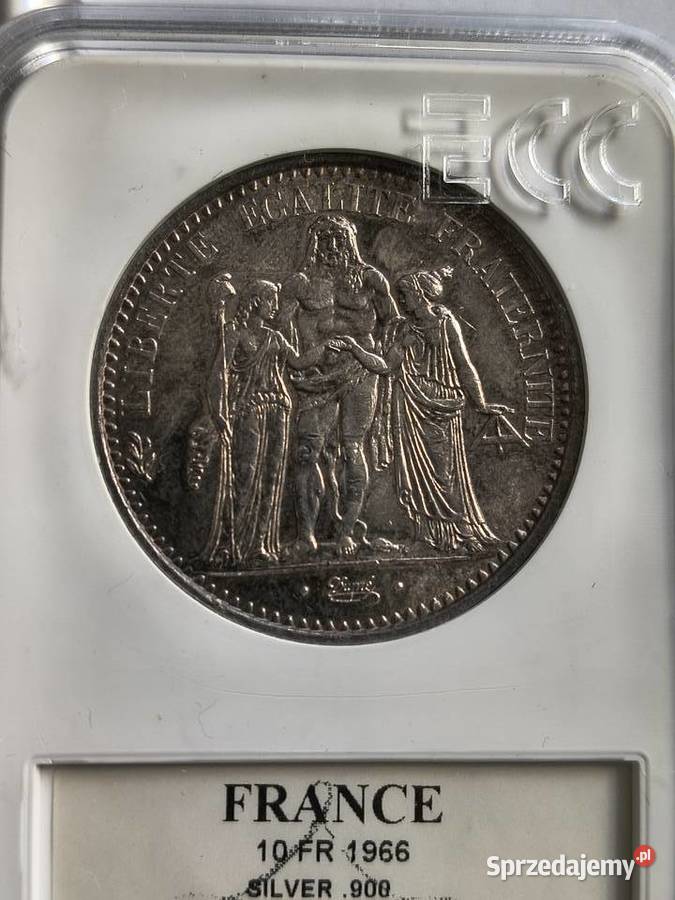 10 franków 1966 Francja Herkules srebro Ag 900 Numizmatyka zachodniopomorskie Szczecin